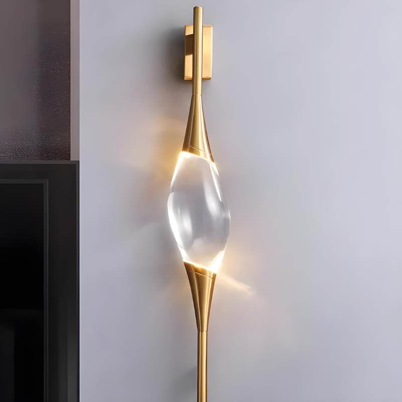 Applique Murale LED Design Décoratif et Moderne en Cuivre et Cristal | Éclairage de Luxe