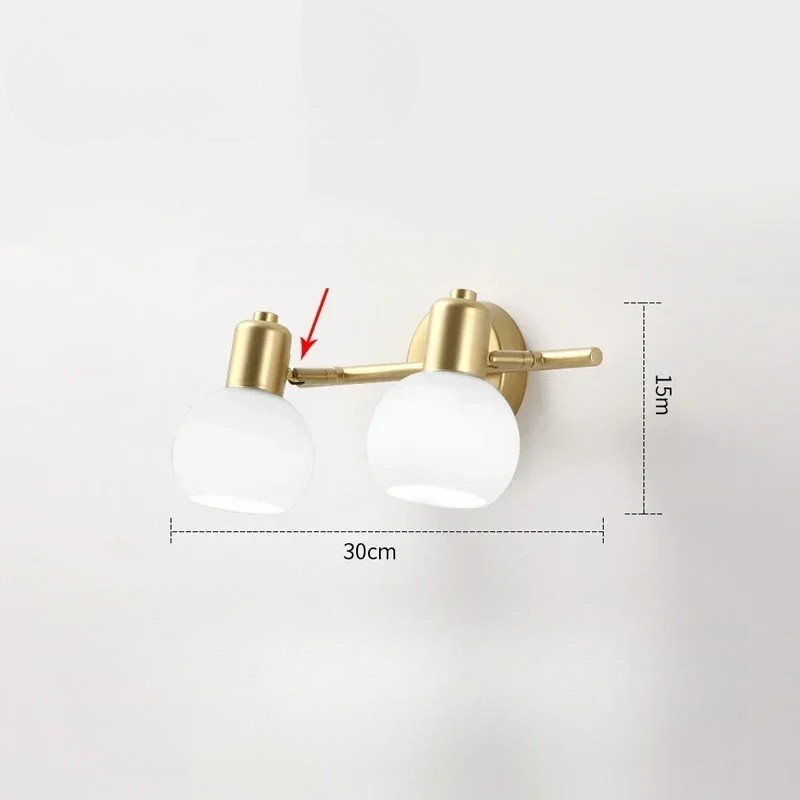 Applique Murale Salle de Bain LED Rotative en Métal et Verre