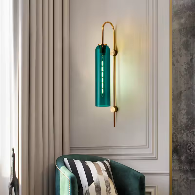 Applique Murale Salon LED Cylindrique en Verre Moderne Nordique