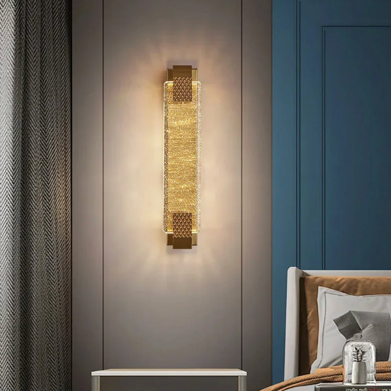 Applique Murale LED de Luxe en Cristal Doré | Éclat Moderne pour Intérieurs Haut de Gamme