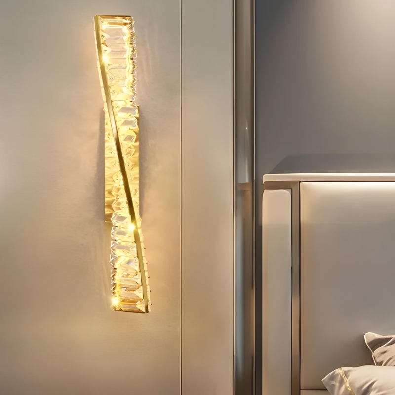 Applique Murale LED Dorée à Éclats de Cristal Haut de Gamme | Design Moderne Décoratif