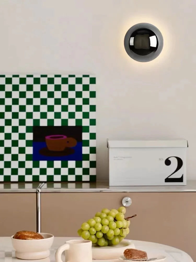 Applique Murale Salon Circulaire Nordique Minimaliste en Argent Plaqué