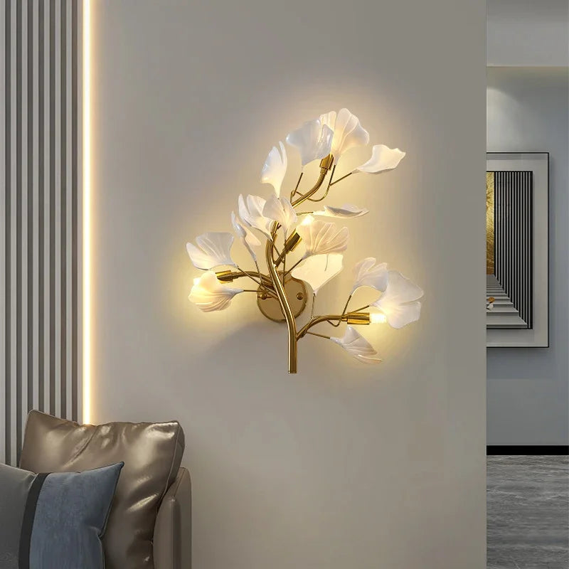 Applique Murale LED Décoratif Moderne en Céramique Dorée | Éclairage Design Haut de Gamme
