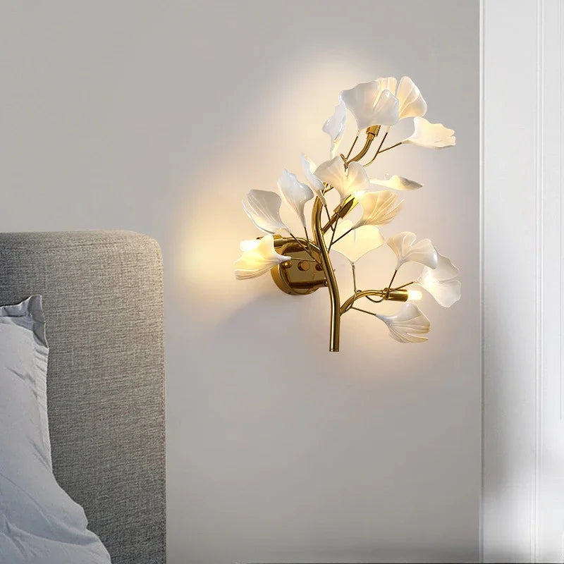 Applique Murale LED Décoratif Moderne en Céramique Dorée | Éclairage Design Haut de Gamme