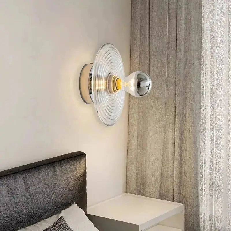 Applique Murale LED en Verre avec Effet Ondulé
