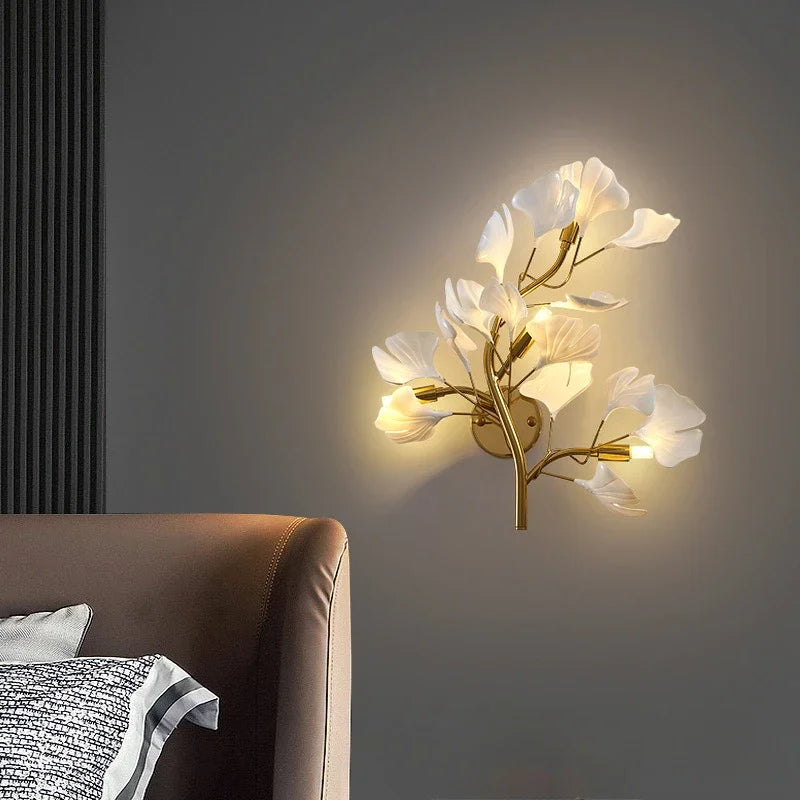 Applique Murale LED Décoratif Moderne en Céramique Dorée | Éclairage Design Haut de Gamme